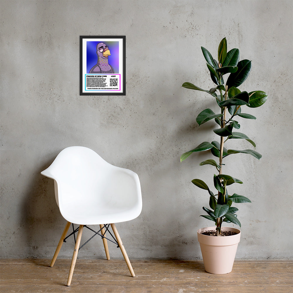 Pigeons of New York framed wall art 12X16