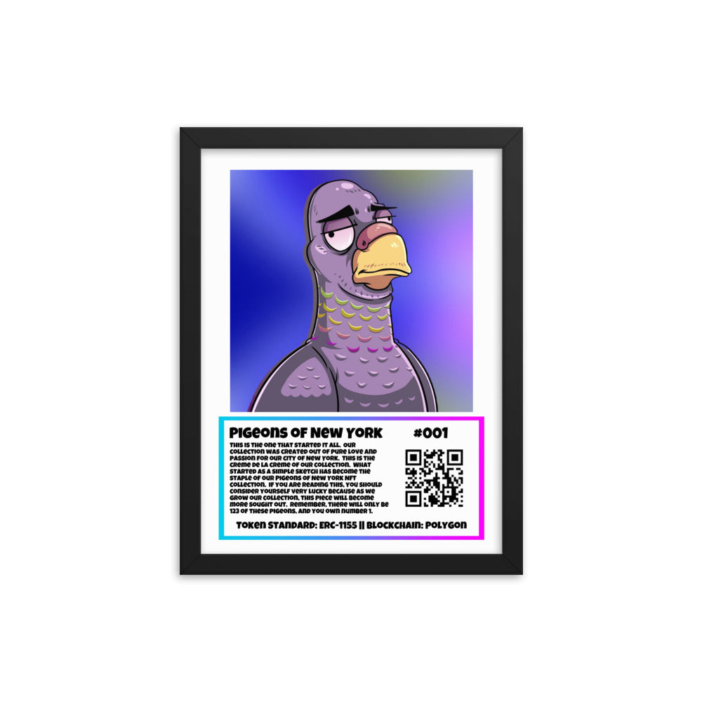 Pigeons of New York framed wall art 12X16