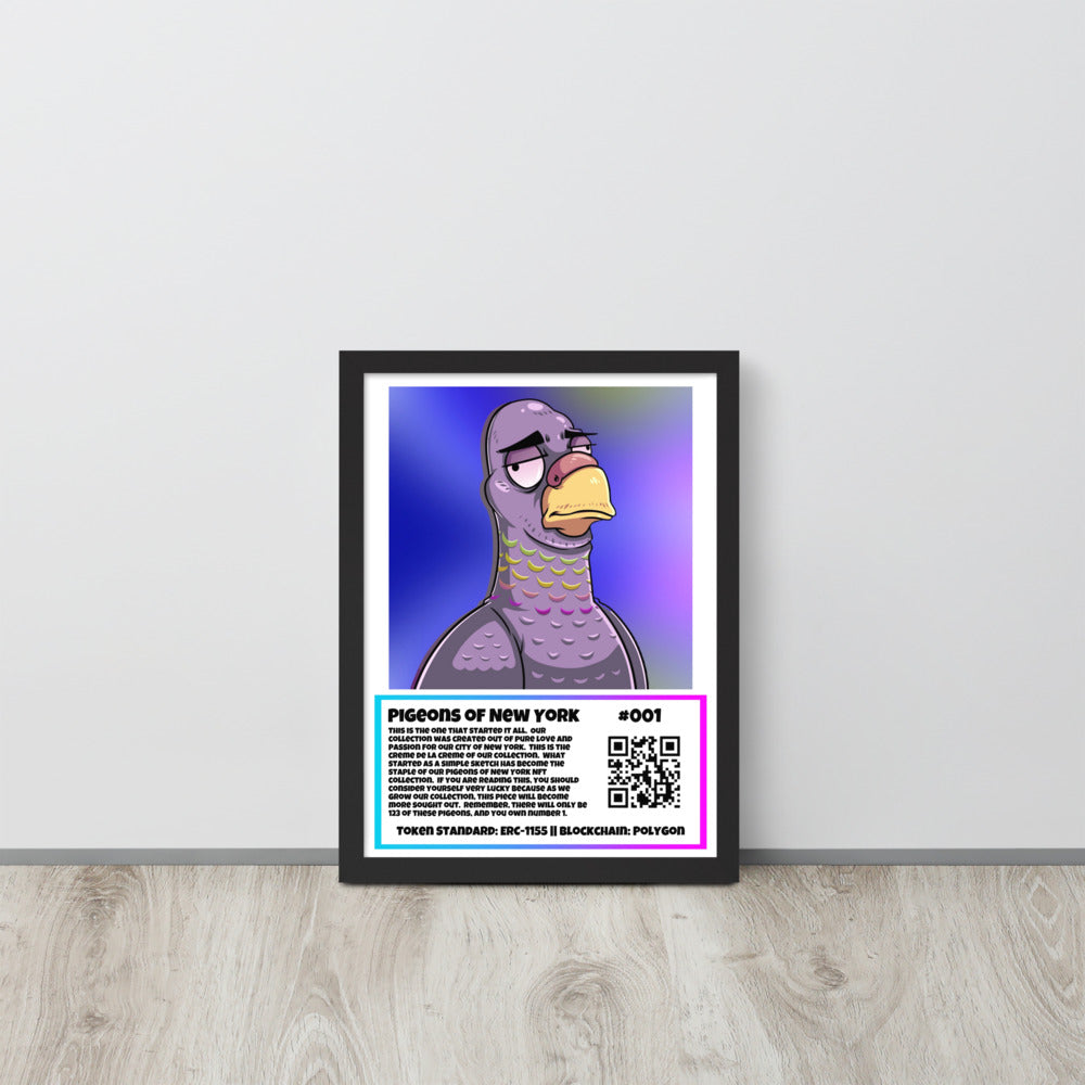 Pigeons of New York framed wall art 12X16