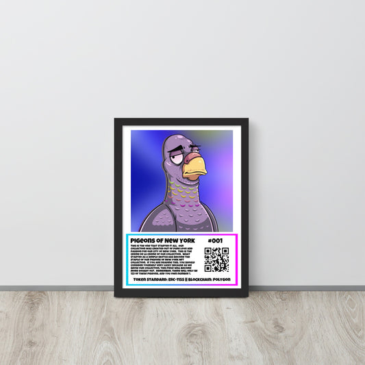 Pigeons of New York framed wall art 12X16