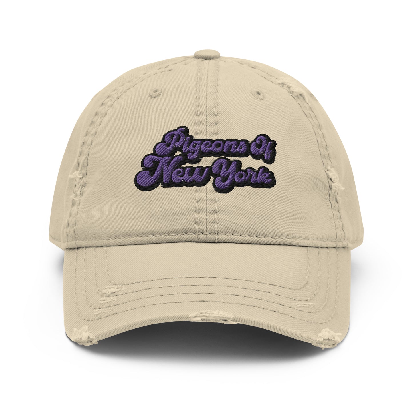 PoNY embroidered distressed dad hat [Purple font]