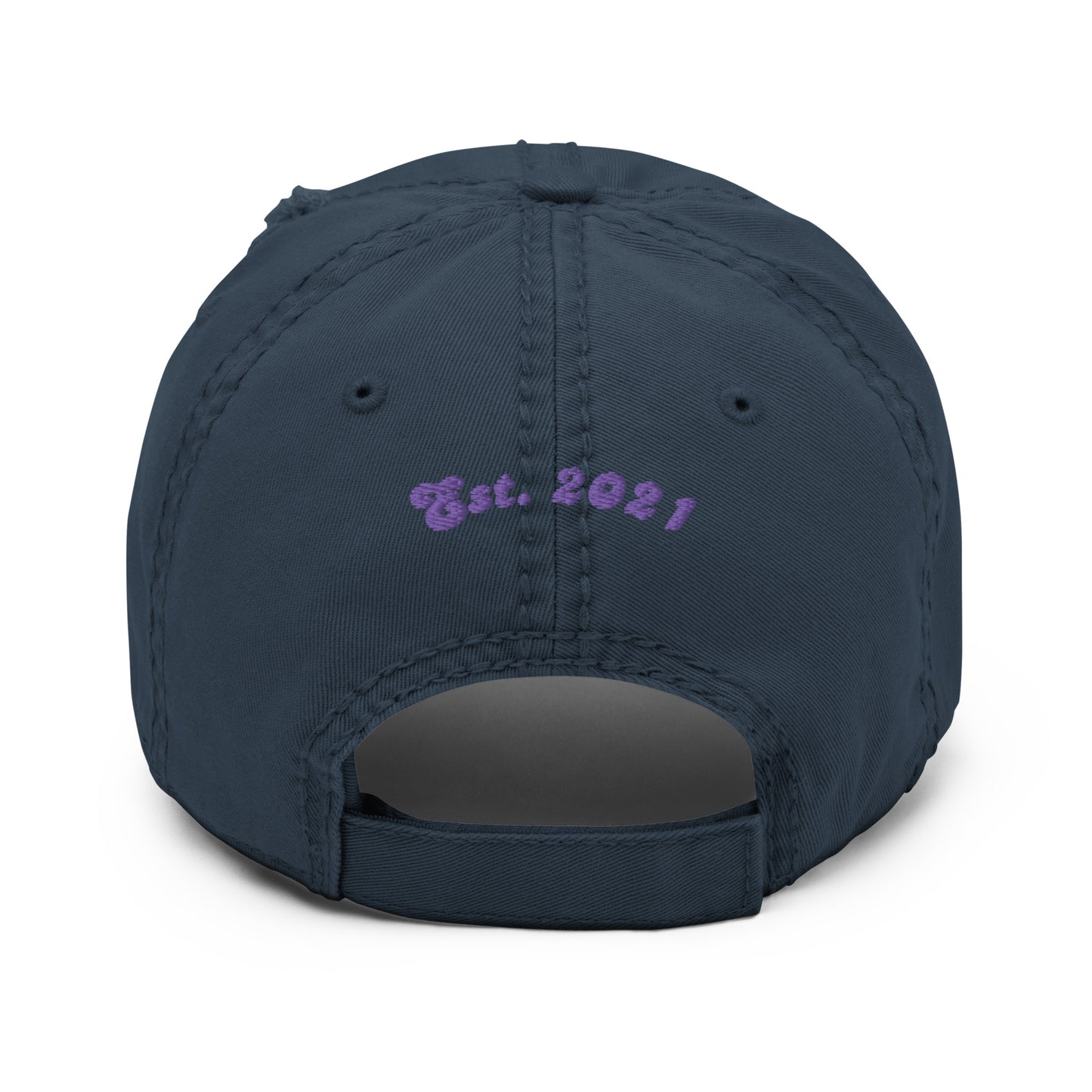 PoNY embroidered distressed dad hat [Purple font]