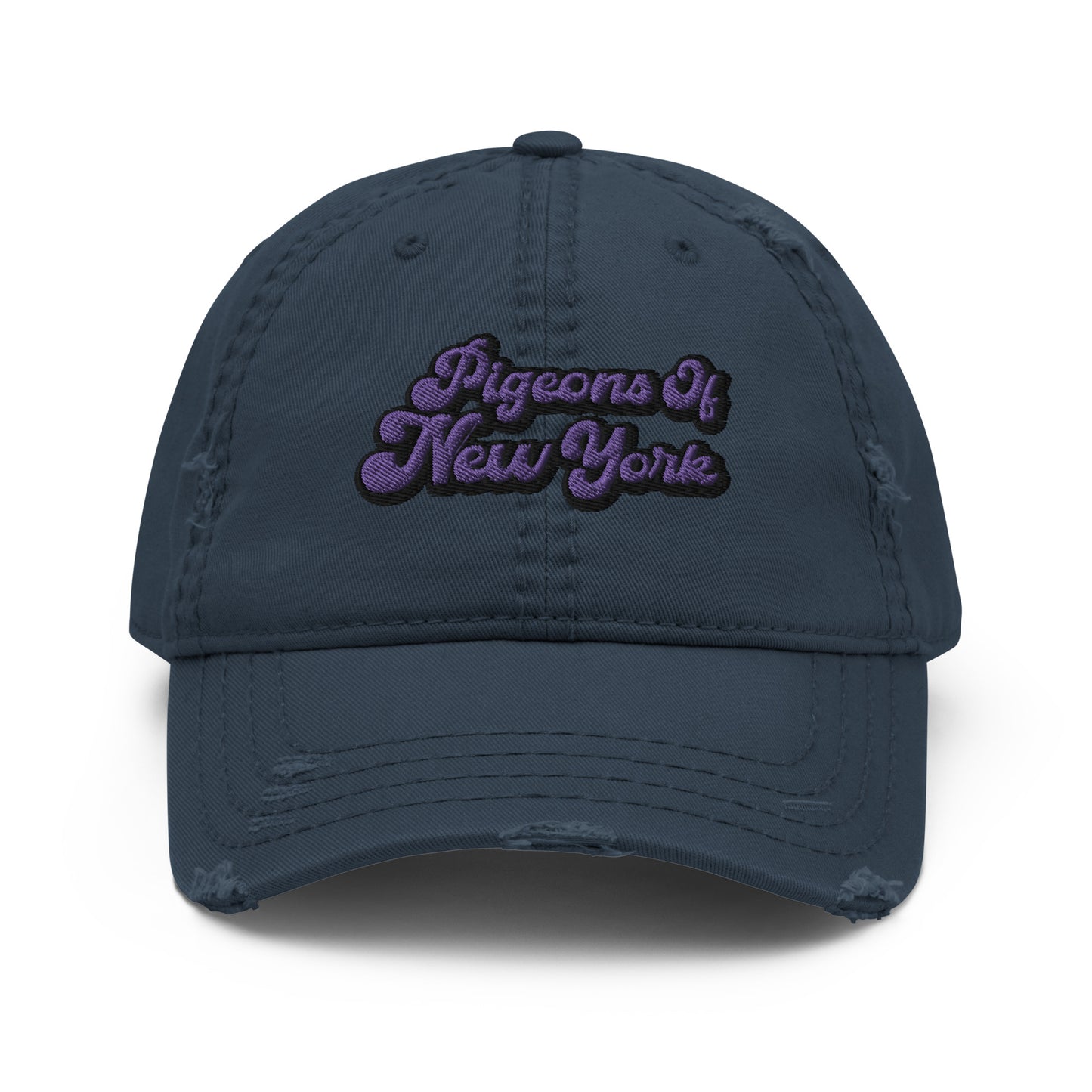 PoNY embroidered distressed dad hat [Purple font]