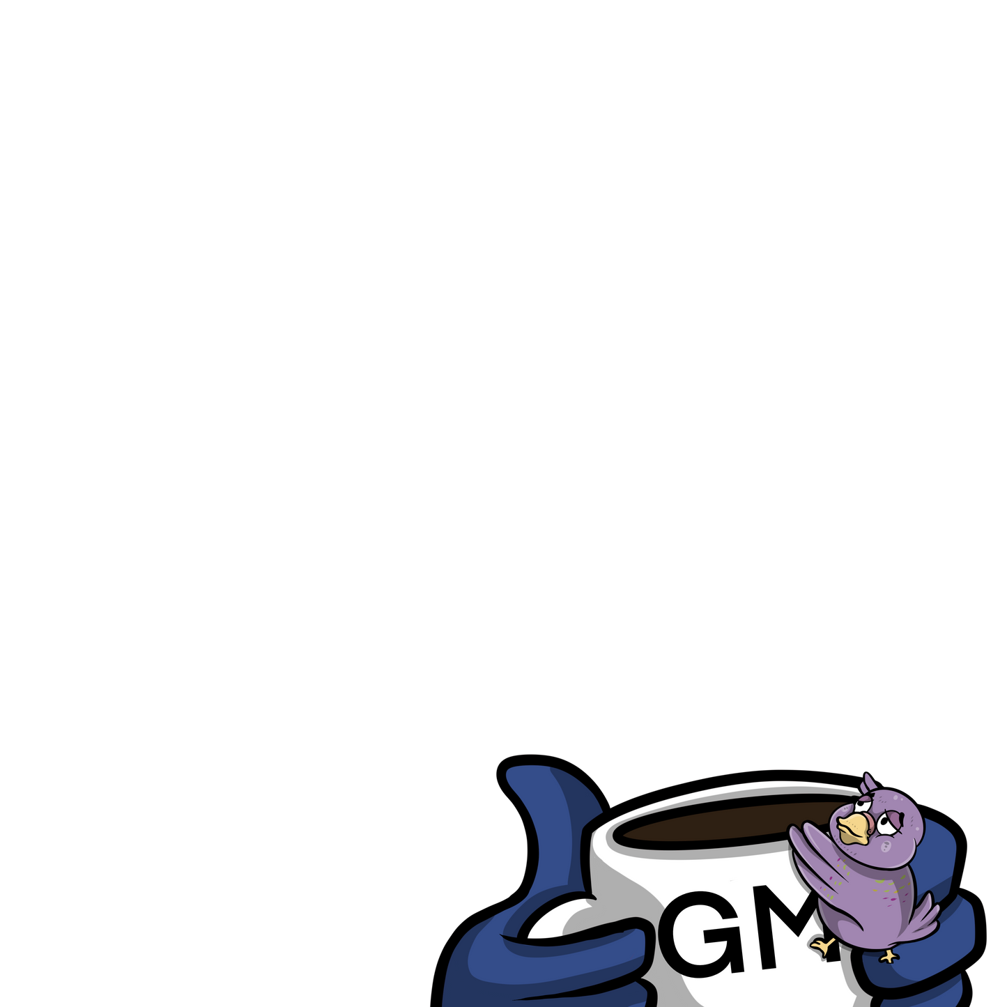 GM Mug with falling Baby (whi/blu)